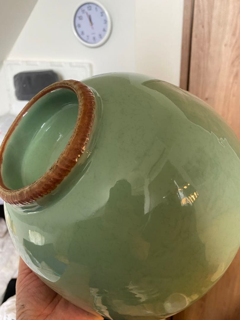 中国明時代龍泉窑深大碗箱付きサイズ高さ約13.5cm径24.5cm