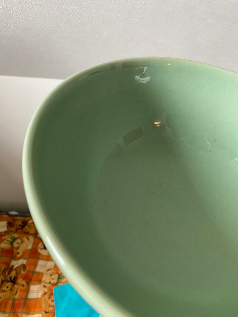 中国明時代龍泉窑深大碗箱付きサイズ高さ約13.5cm径24.5cm