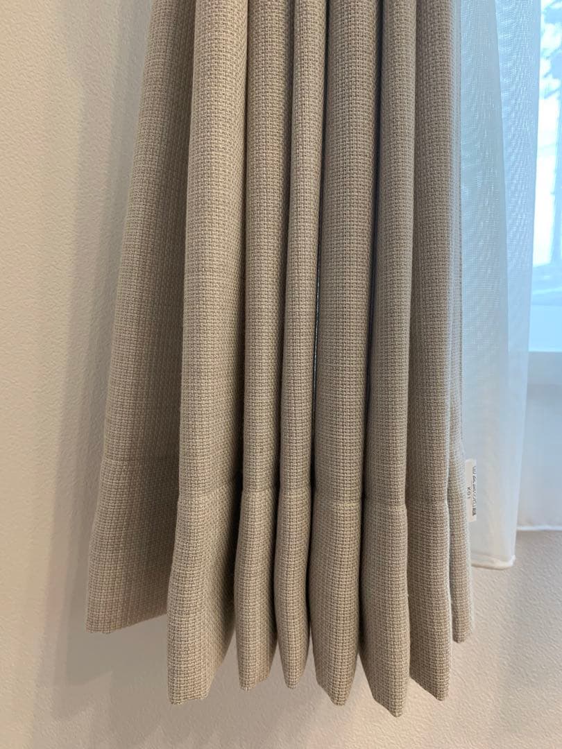 カーテン　オーダーメイドカーテン　遮光　断熱 節電効果 減音 ベージュ　フック