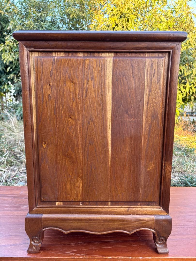 木製クラシック3段サイドチェスト　無垢材　ヴィンテージ