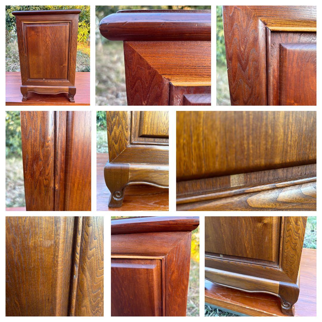 木製クラシック3段サイドチェスト　無垢材　ヴィンテージ