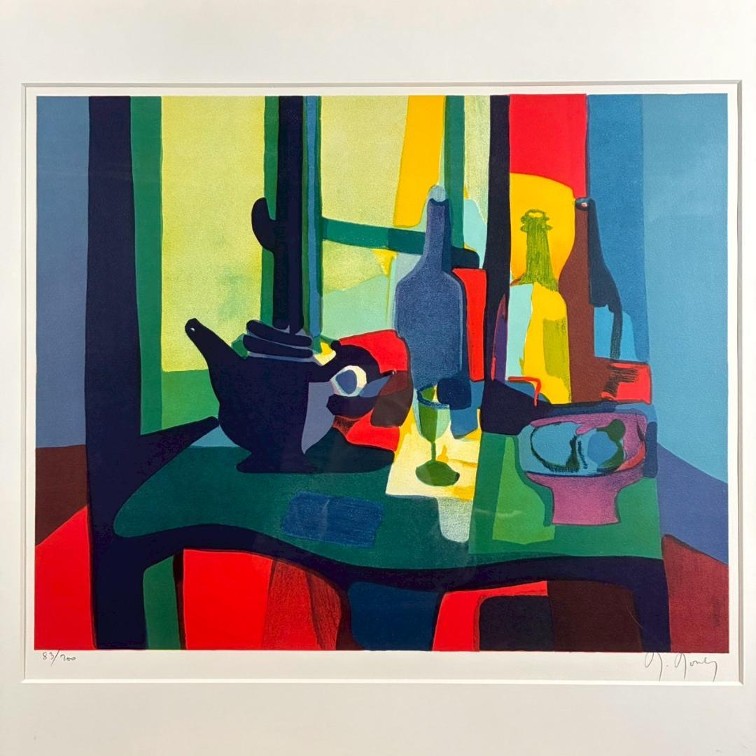 マルセル・ムーリー「静物」リトグラフ 直筆サイン入り 額縁入り フランスの画家