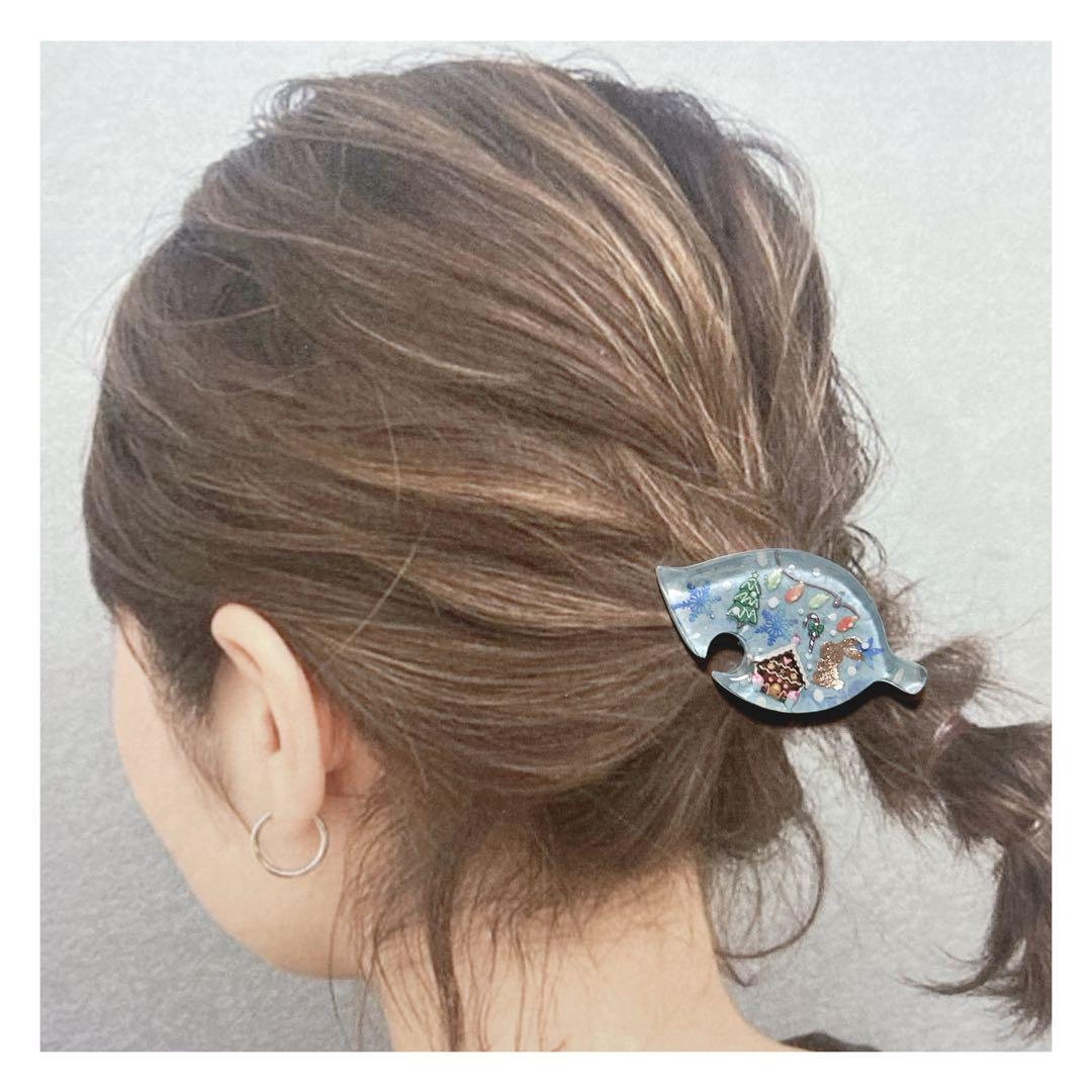 No 956❣️可愛いリーフ型クリスマスレジンヘアゴム❣️٩(๑❛ᴗ❛๑)۶❣️