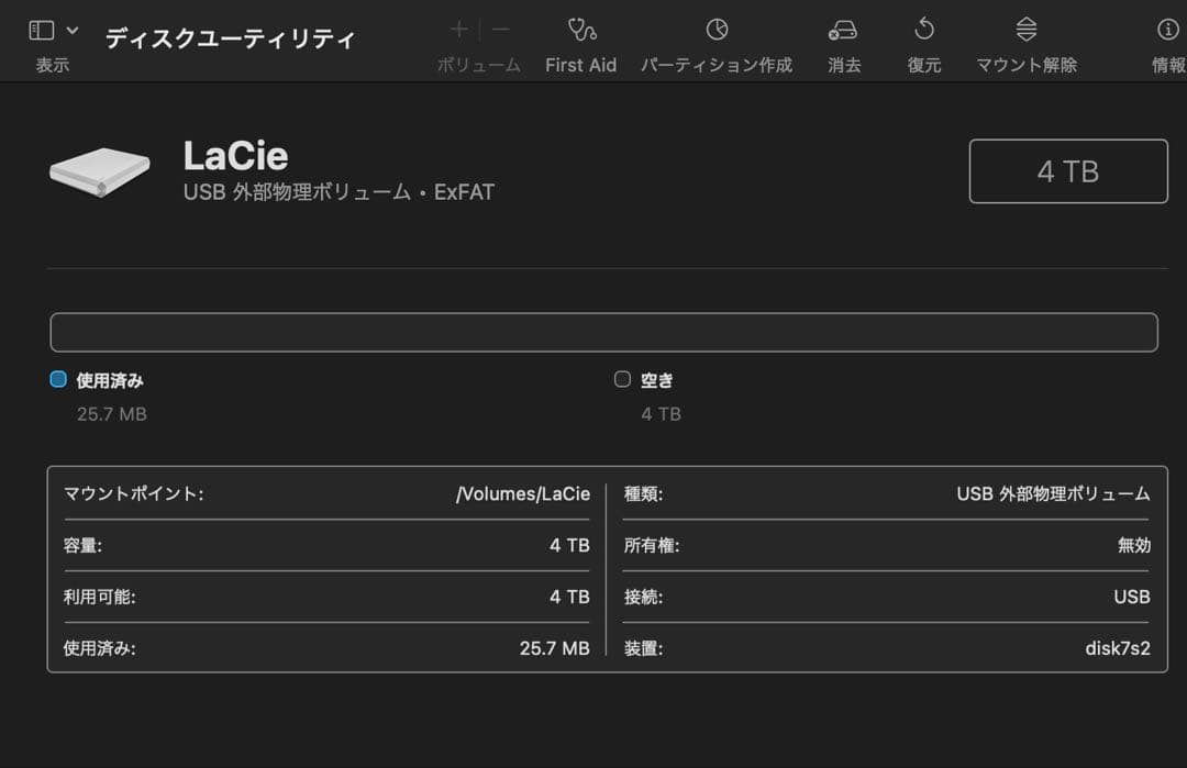 LaCie ポータブルHDD 4TB Mobile Drive USB-C