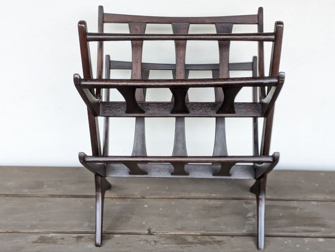 オールドマルニ　マガジンラック　2段　ヴィンテージ　マルニモッコウ　昭和レトロ