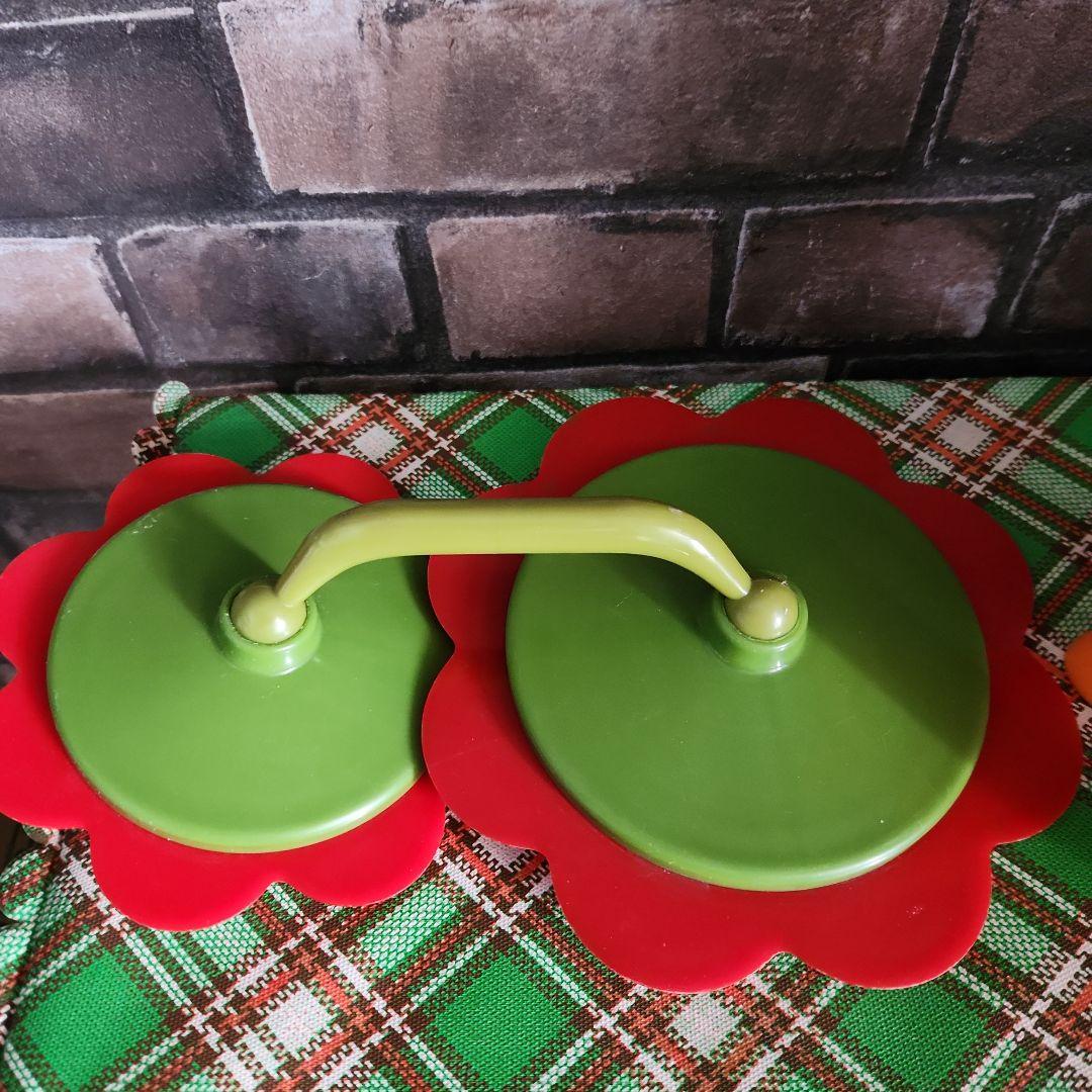 ☘️昭和レトロポップ☘️オレンジ色の子鹿貯金箱&フラワーミラー