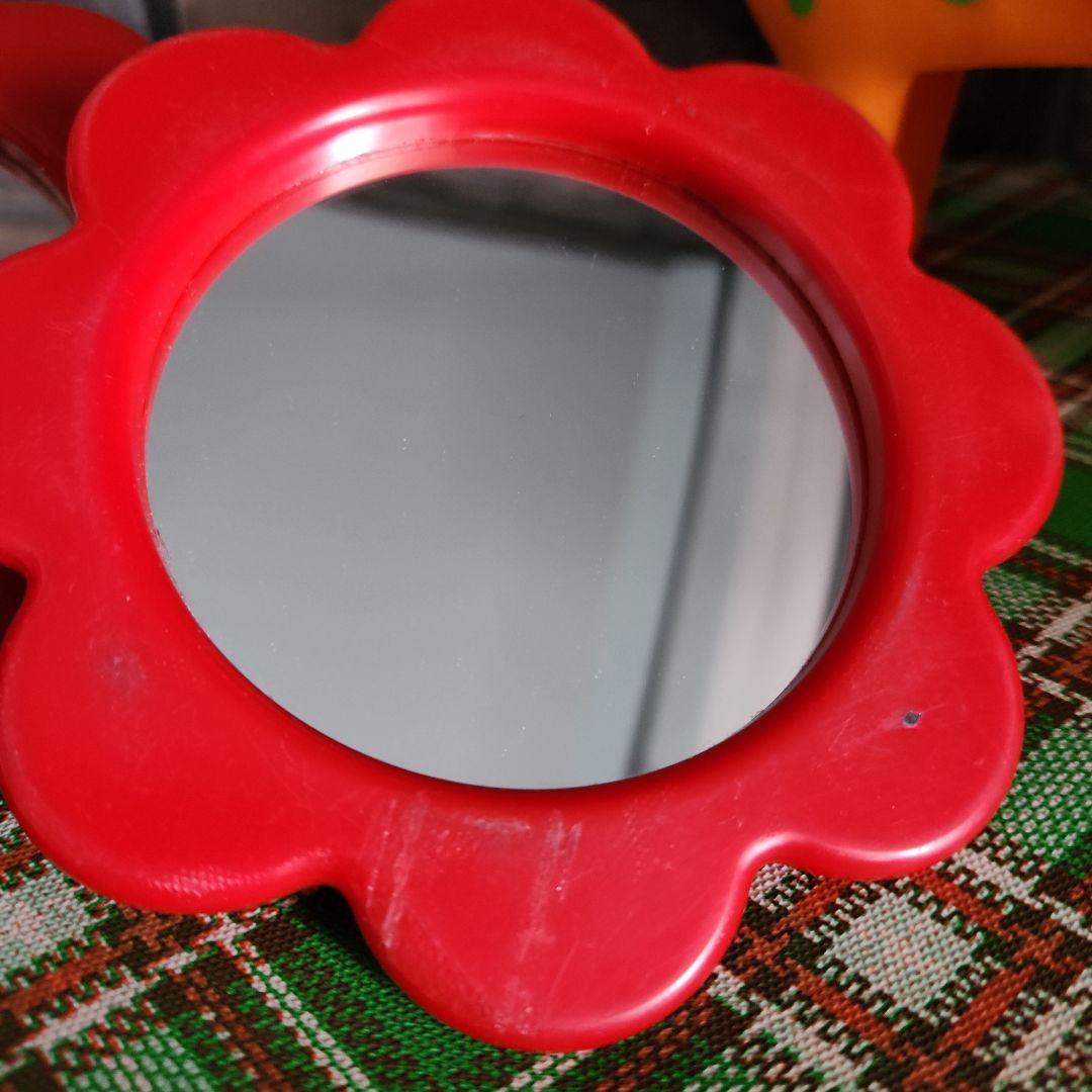 ☘️昭和レトロポップ☘️オレンジ色の子鹿貯金箱&フラワーミラー