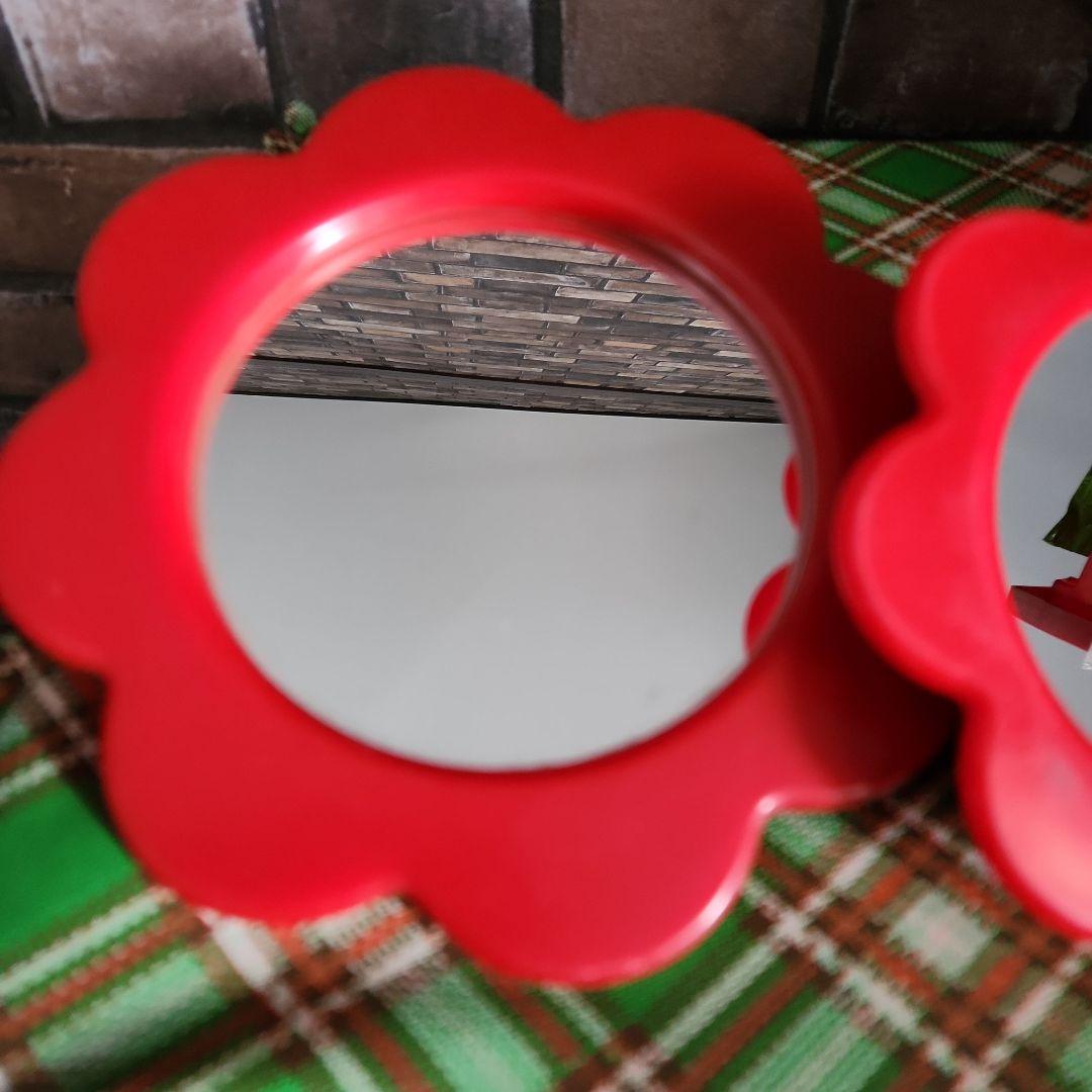 ☘️昭和レトロポップ☘️オレンジ色の子鹿貯金箱&フラワーミラー