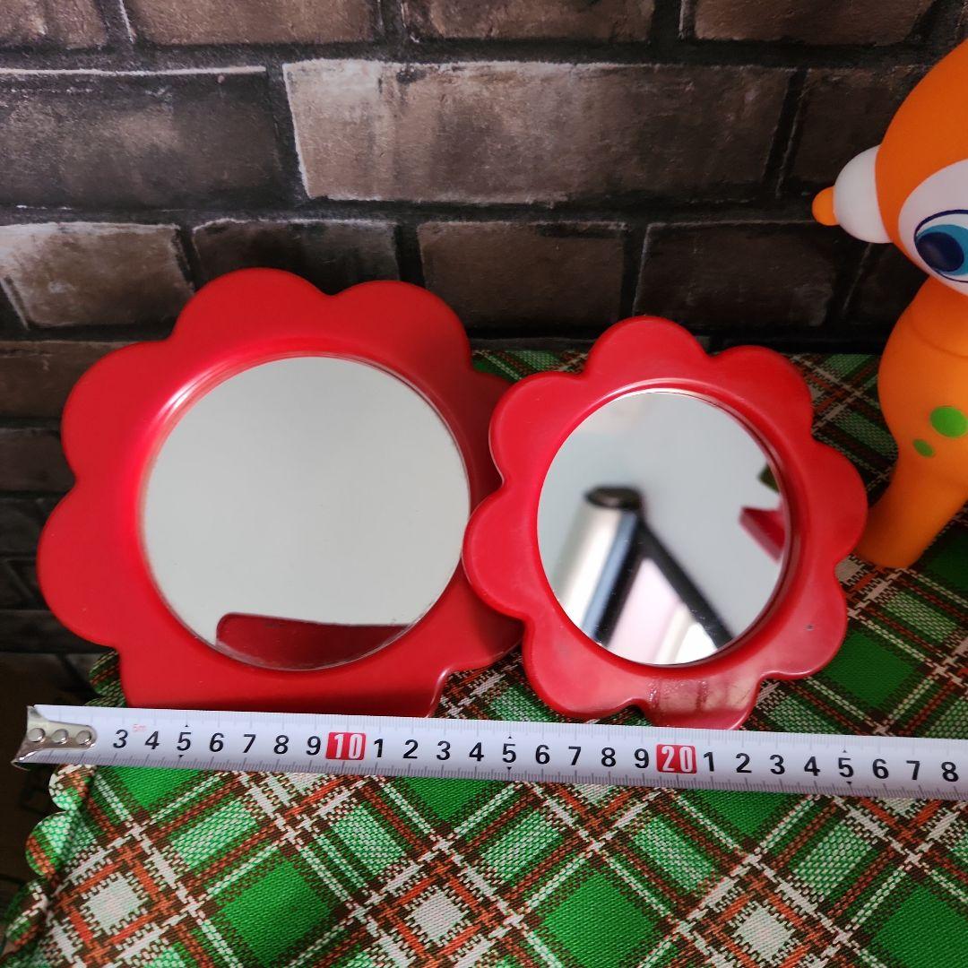 ☘️昭和レトロポップ☘️オレンジ色の子鹿貯金箱&フラワーミラー