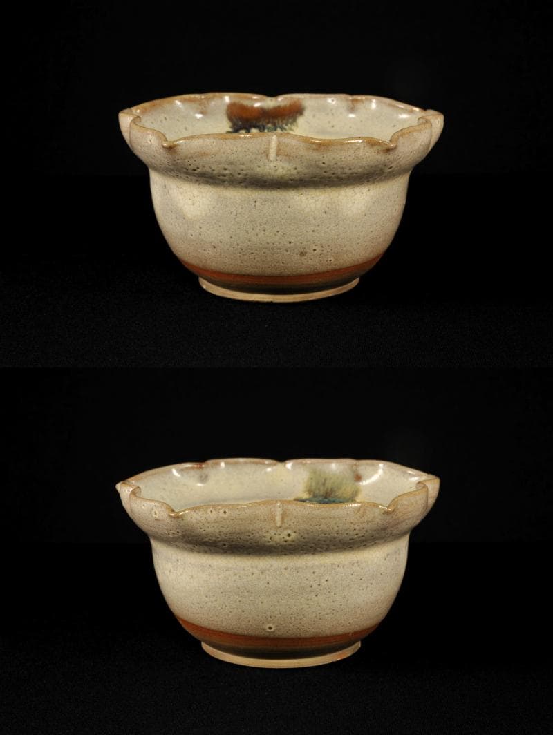 萬古焼 輪花形 向付 五 懐石道具 創始 沼波弄山 萬古不易 古萬古 万古焼