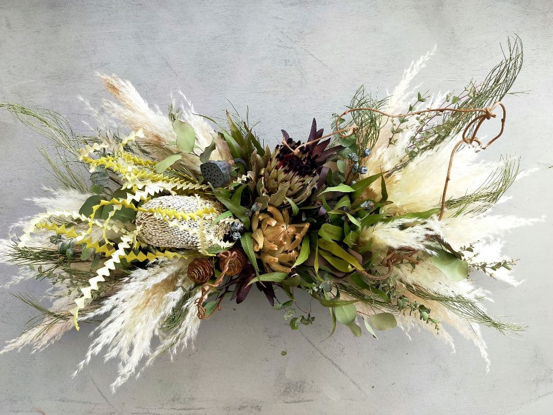 88.【sale♡超大型90cm✕人気♡✕横長スワッグ】ドライフラワー