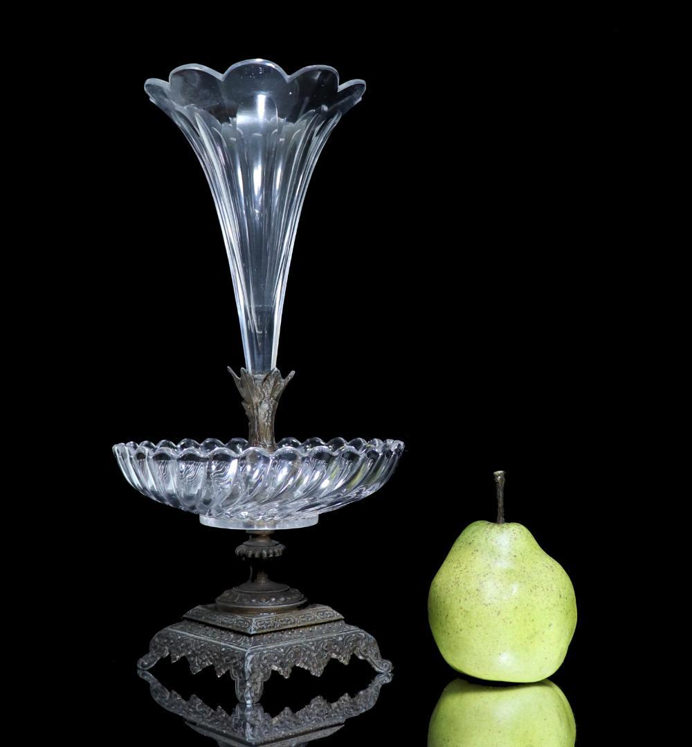 オールド・バカラ 博物館級 大型センターピース花瓶&コンポート30cm 台座付き