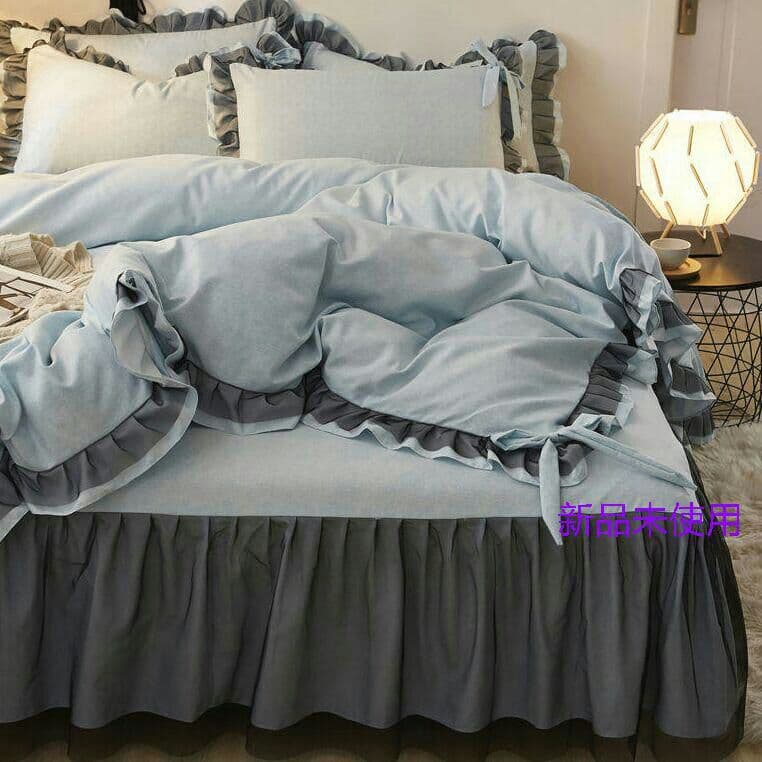 レースシングル布団カバー4点寝具セット四季用枕カバー付き肌触りよいiT