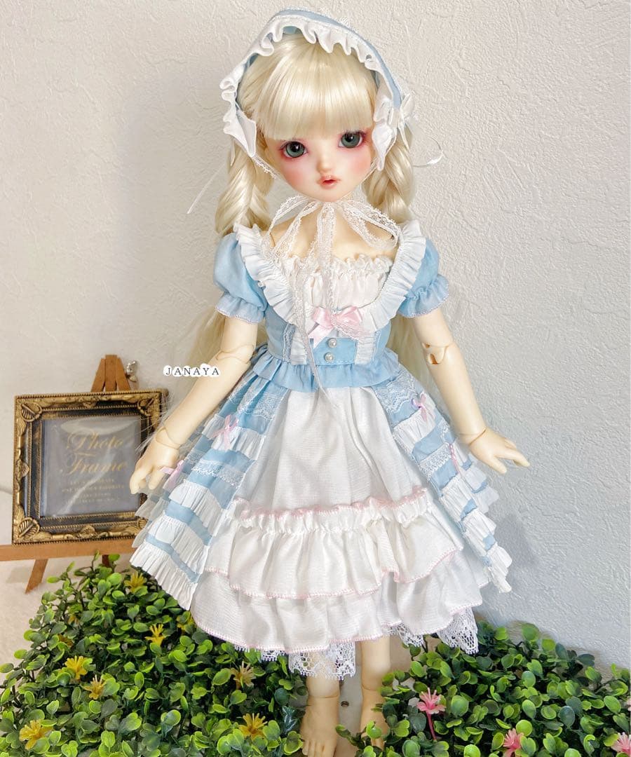 JANAYA ハンドメイド　SDM服　1/4服　水色ワンピース　5点セット