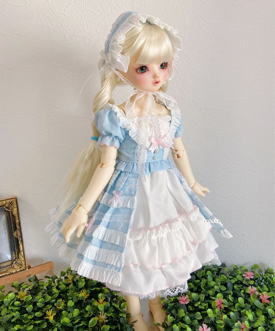 JANAYA ハンドメイド　SDM服　1/4服　水色ワンピース　5点セット
