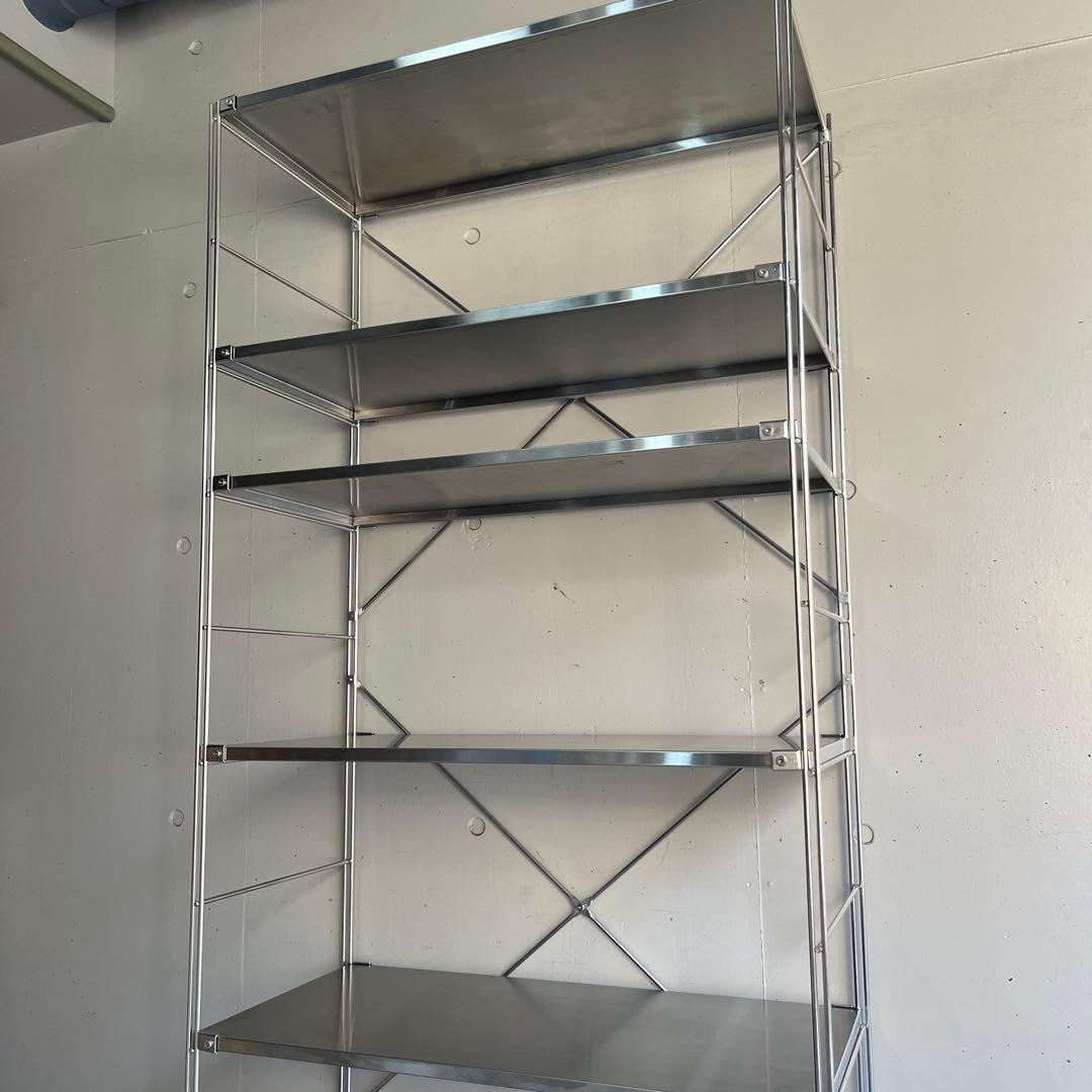 無印★ステンレスユニットシェルフ ステンレス棚セット・追加棚板付