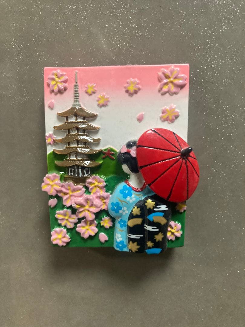 和風桜と五重塔の京都の立体オブジェ