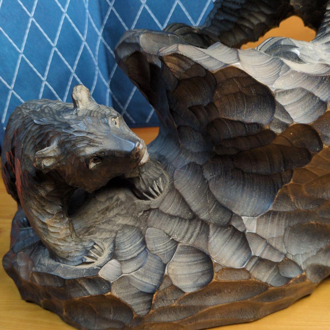 逸品！！お宝！！ 平塚ケンチ 木彫り 親子熊 　1968年