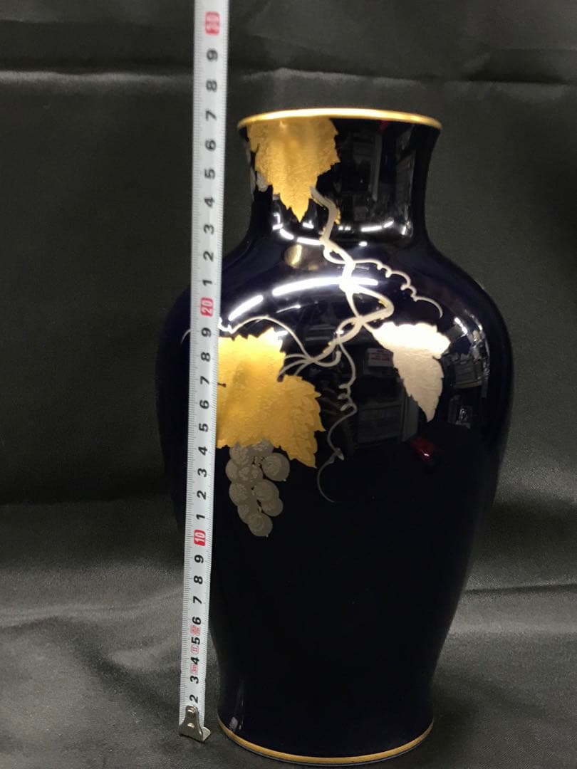 【USED】大倉陶園　金触　ブドウ　葡萄　花瓶　フラワーベース