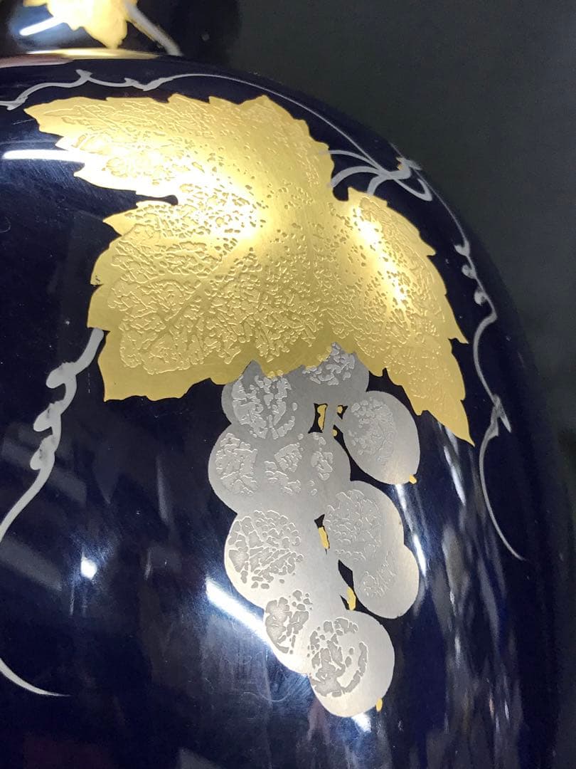 【USED】大倉陶園　金触　ブドウ　葡萄　花瓶　フラワーベース