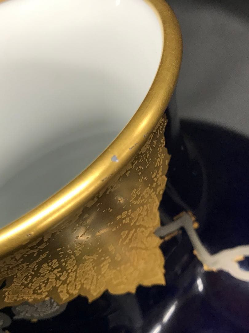 【USED】大倉陶園　金触　ブドウ　葡萄　花瓶　フラワーベース