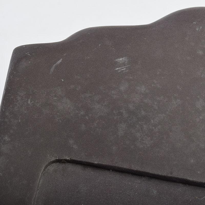 中国　書道具　人物文　端渓硯　唐木箱付　M　R9602