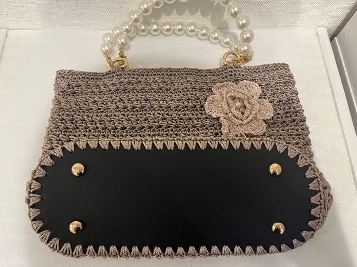 【ハンドメイド】お花のモチーフかぎ編みハンドバッグ