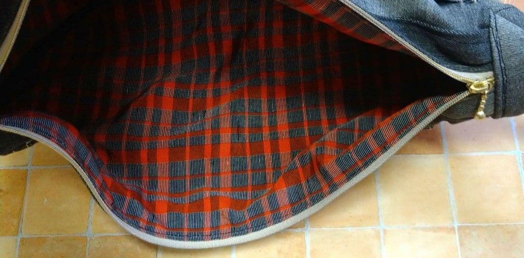 デニムリメイク お洒落Vintage♪ ラウンドショルダーバッグ ブラック