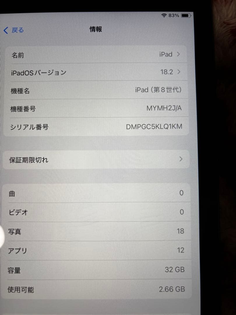 Apple iPad (第8世代) 32GB 美品　(本体のみ)