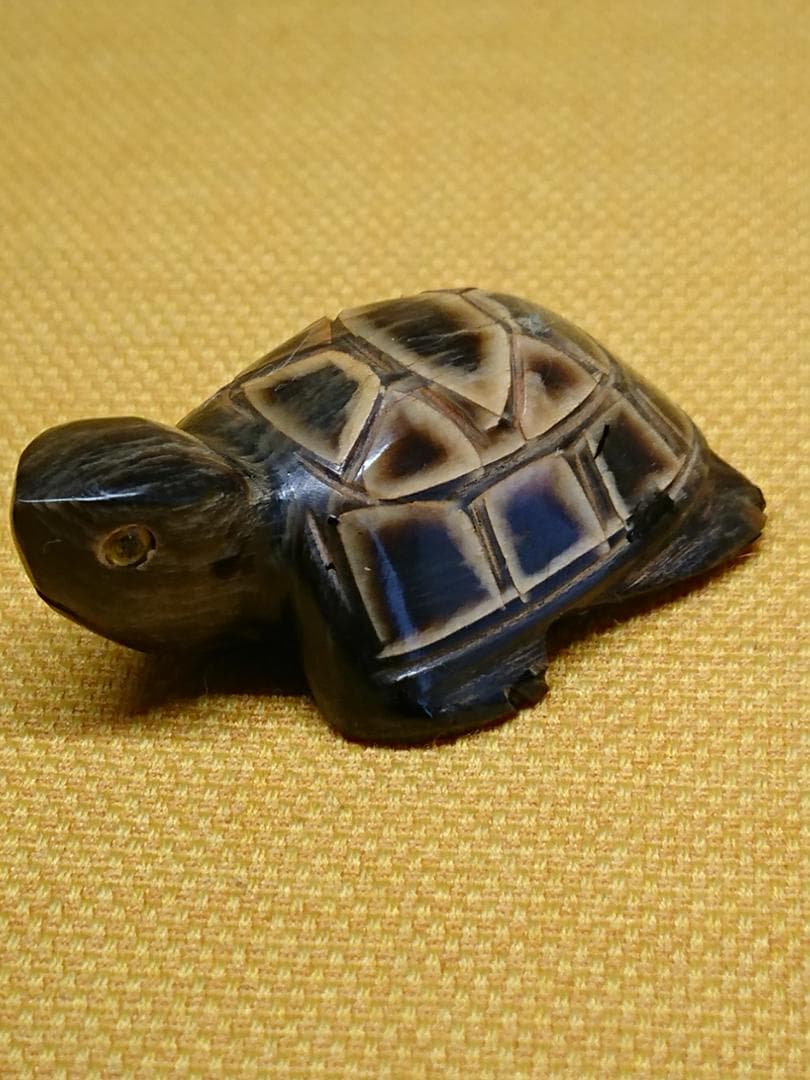 【美品】ビンテージ　カメ　亀　角材　置物　インテリア　工芸品　美術品　A1623