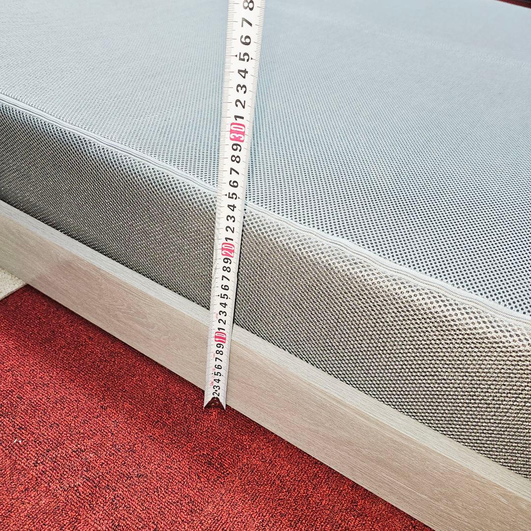 ダブルベッドフレーム ライトグレー 木製 東京23区全域送料無料