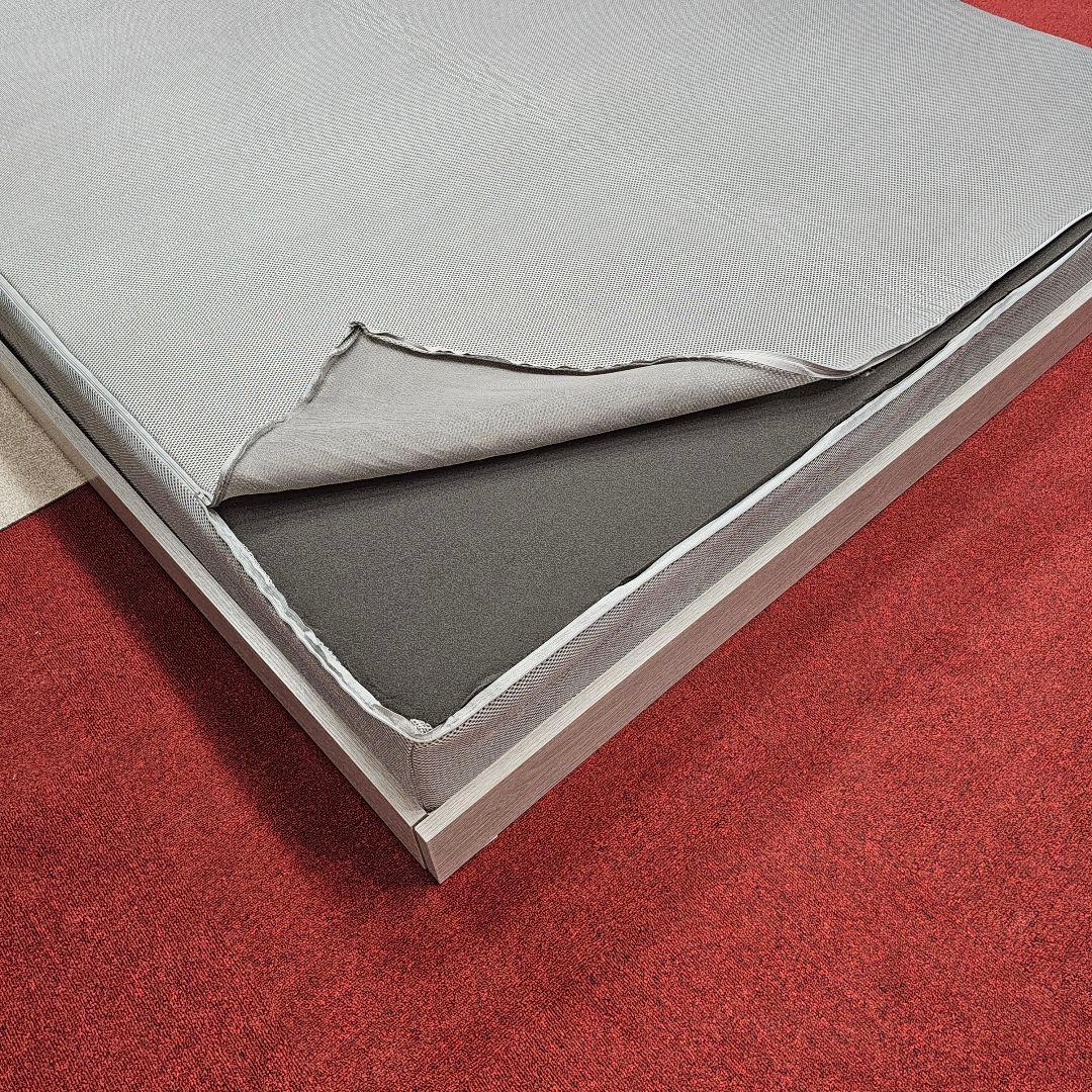 ダブルベッドフレーム ライトグレー 木製 東京23区全域送料無料