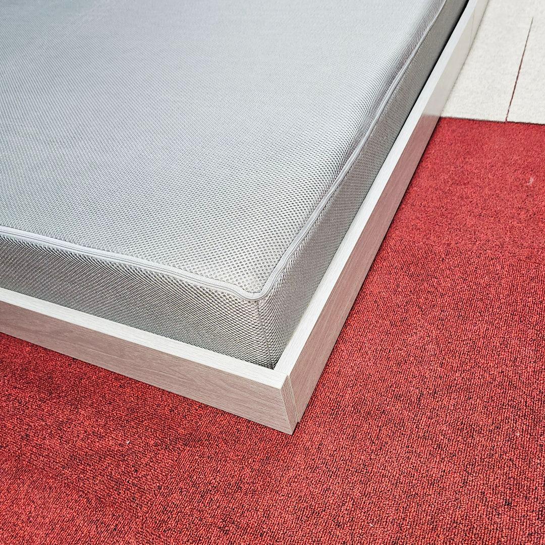 ダブルベッドフレーム ライトグレー 木製 東京23区全域送料無料