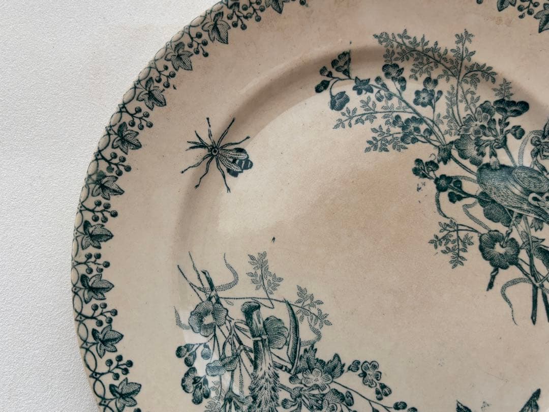 フランスアンティーク皿　古手皿　柔らかく枯れたプレート　サルグミンヌ