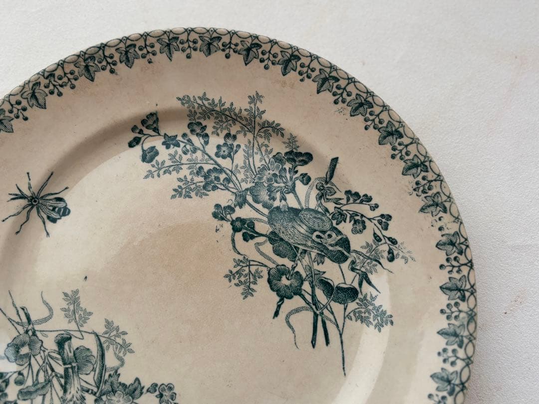 フランスアンティーク皿　古手皿　柔らかく枯れたプレート　サルグミンヌ