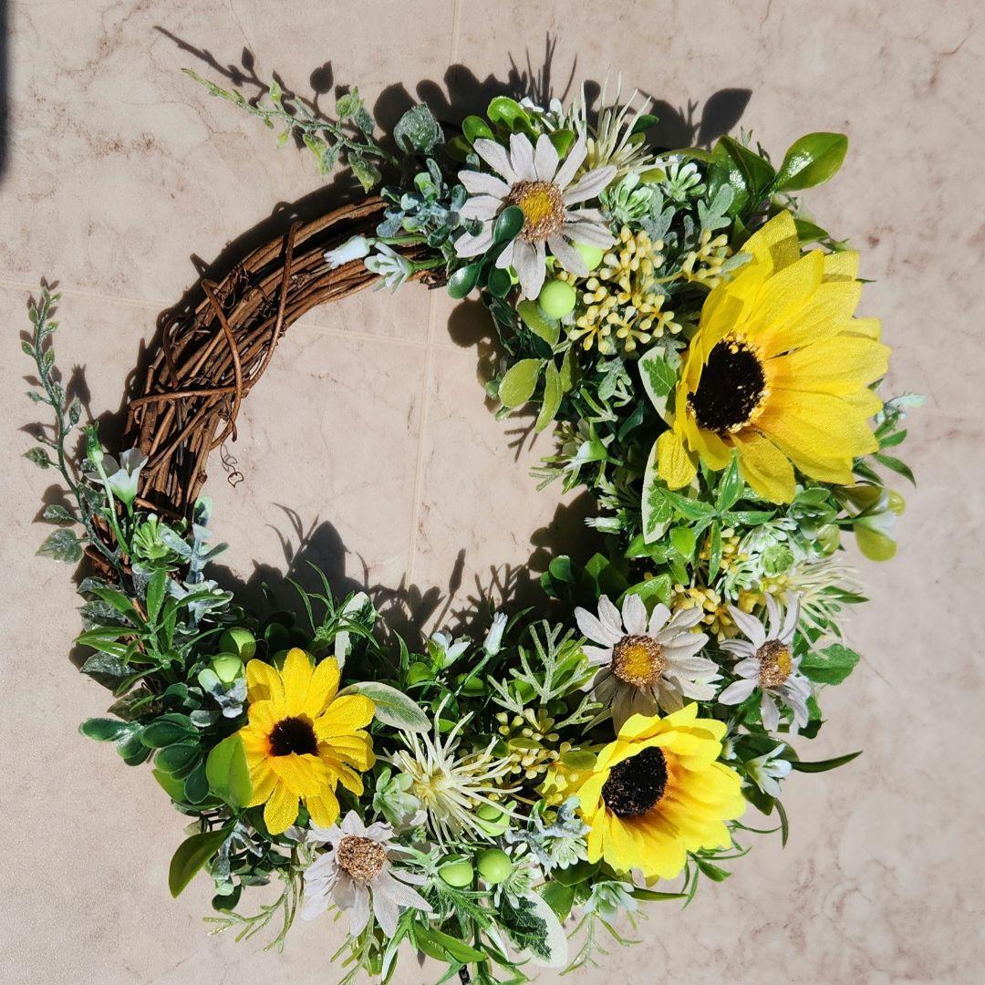 向日葵リース276　ドアベル付き