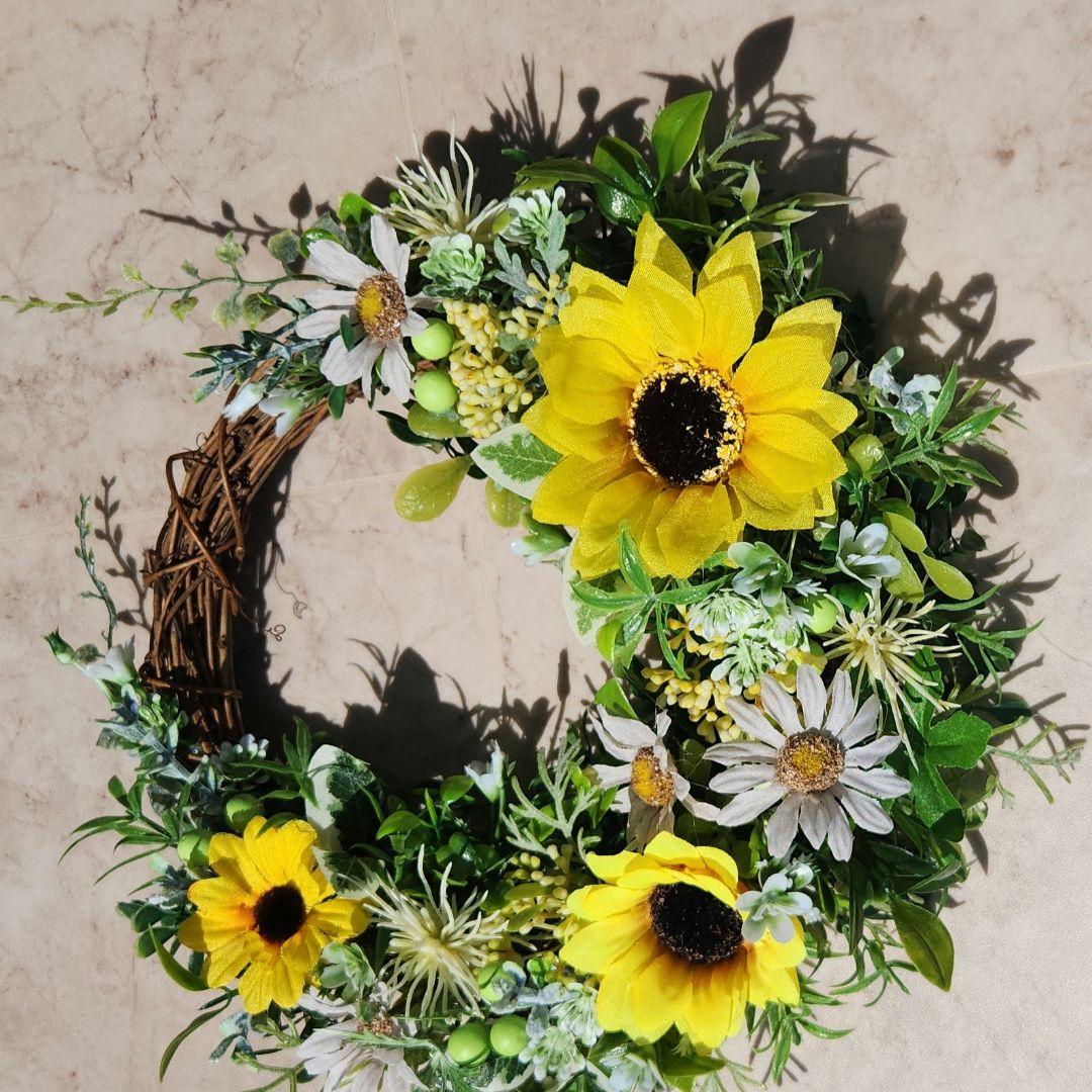 向日葵リース276　ドアベル付き