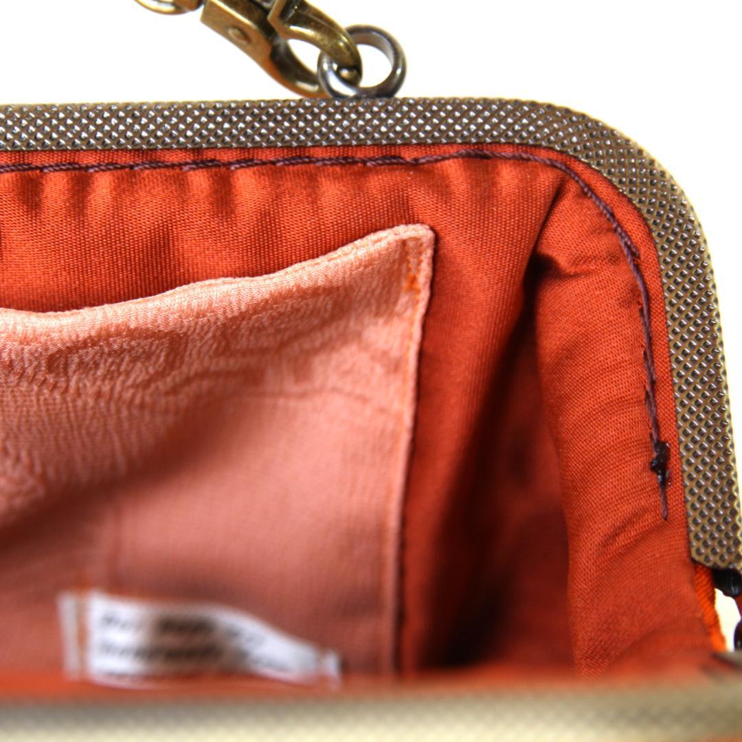 金箔帯をリメイクしたがま口バック/着物にも洋服にも合う/帯リメイクバッグ