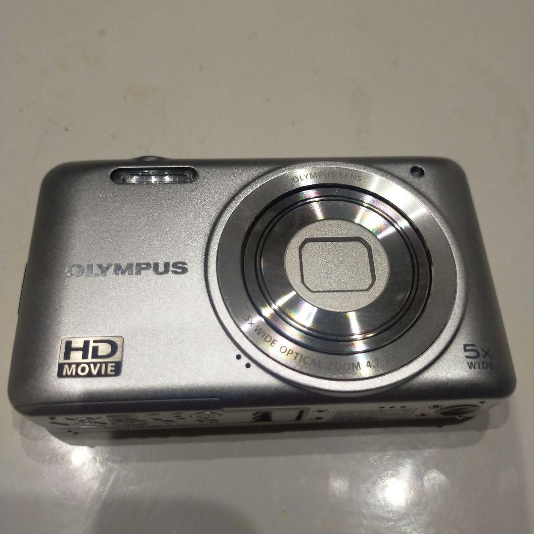 動作確認 充電器付 OLYMPUS VG-140 シルバー デジカメ HDムービ