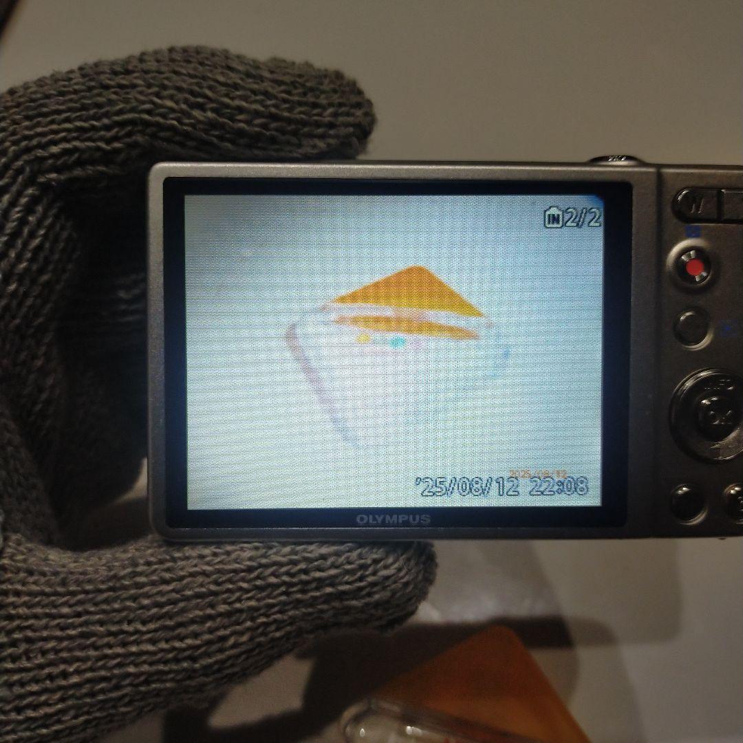 動作確認 充電器付 OLYMPUS VG-140 シルバー デジカメ HDムービ