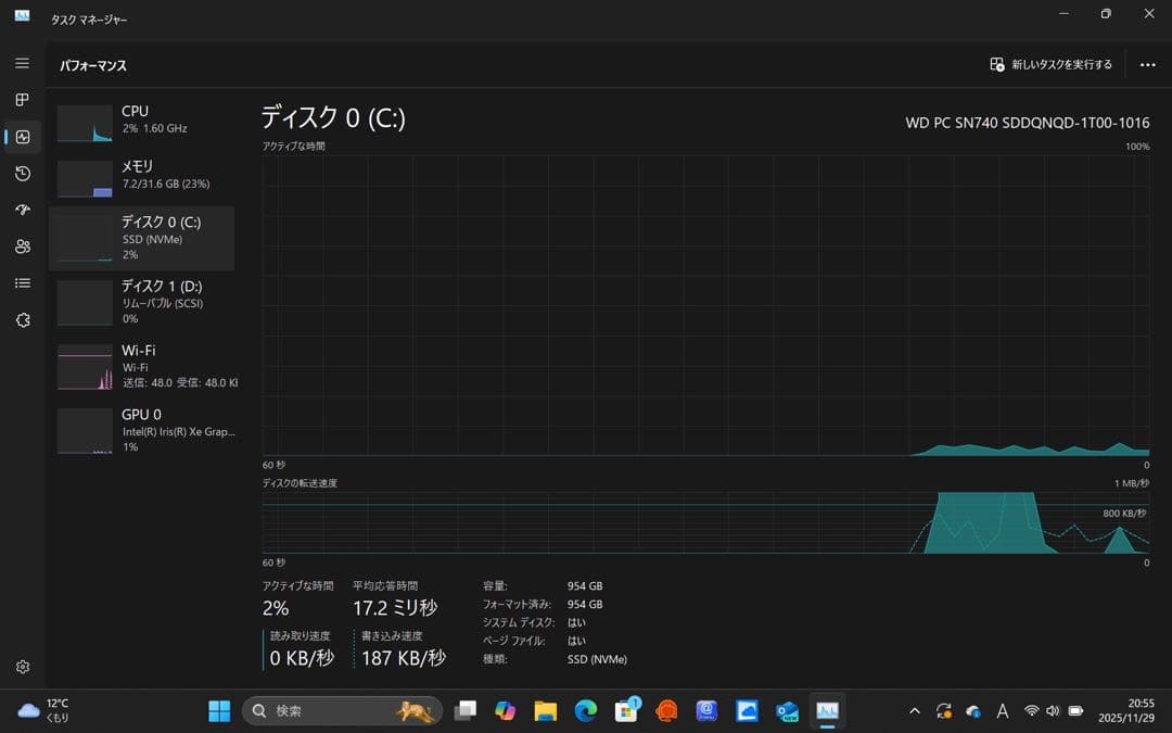 FMV WU-X/H1 i7/32GB/1TB/Win11Pro 1TbSD付属