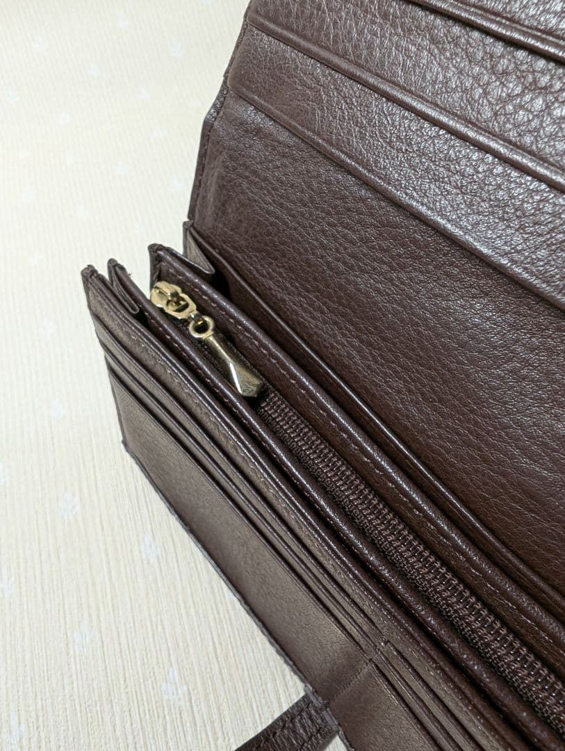 クロコダイル長財布 ブラウン かぶせタイプ