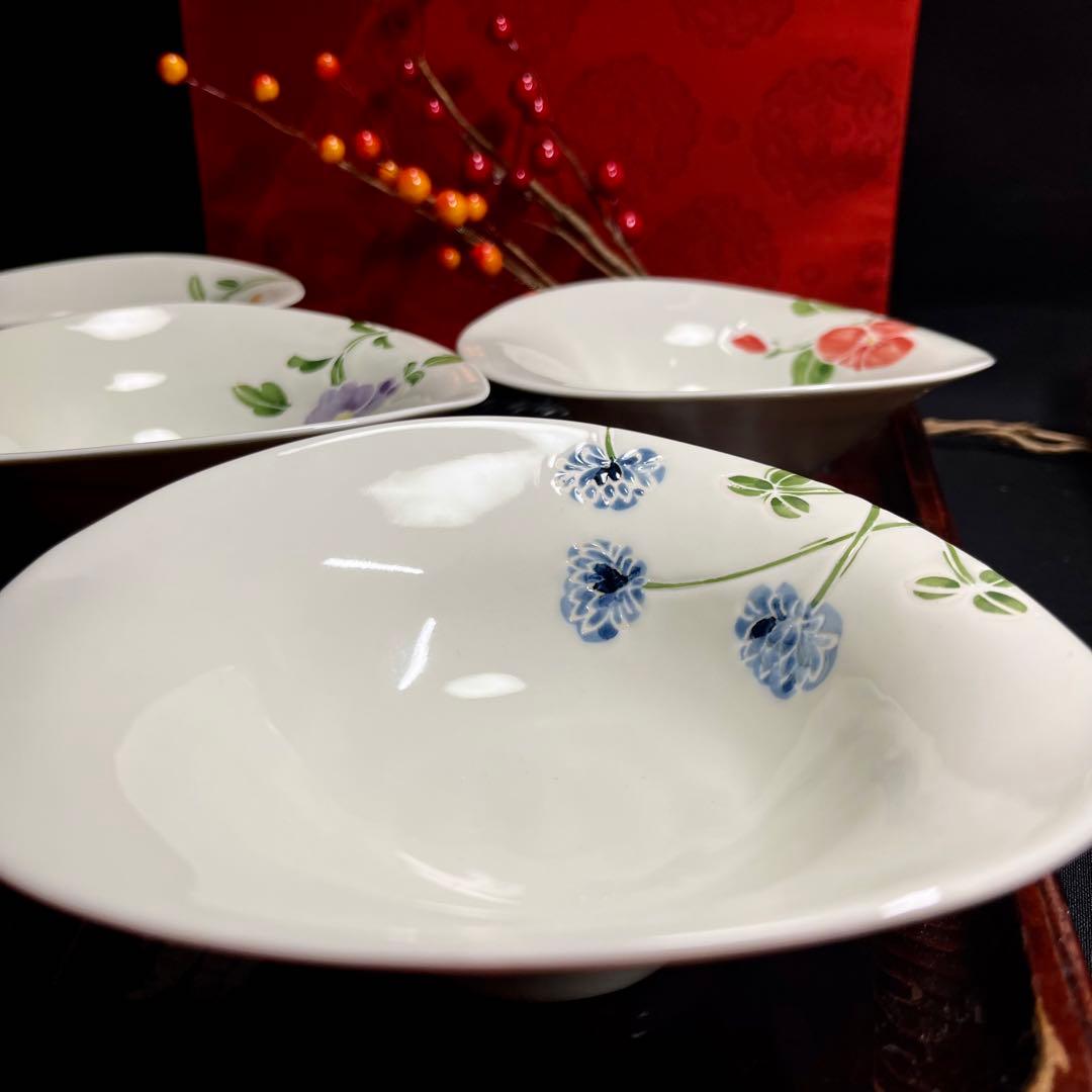 【新春にも】 波佐見焼 勲山窯 野の花 なぶり 銘々鉢 セット 向付