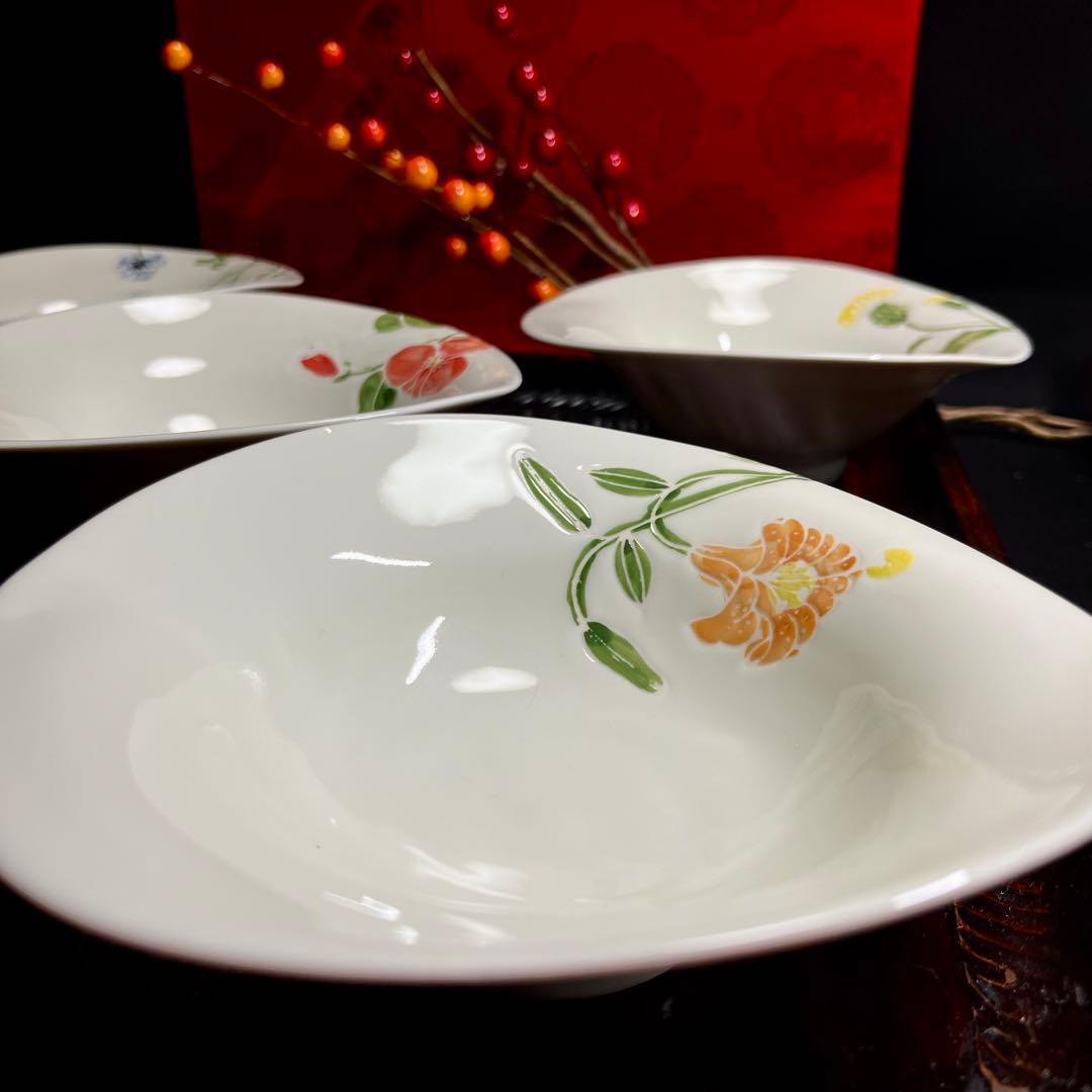 【新春にも】 波佐見焼 勲山窯 野の花 なぶり 銘々鉢 セット 向付