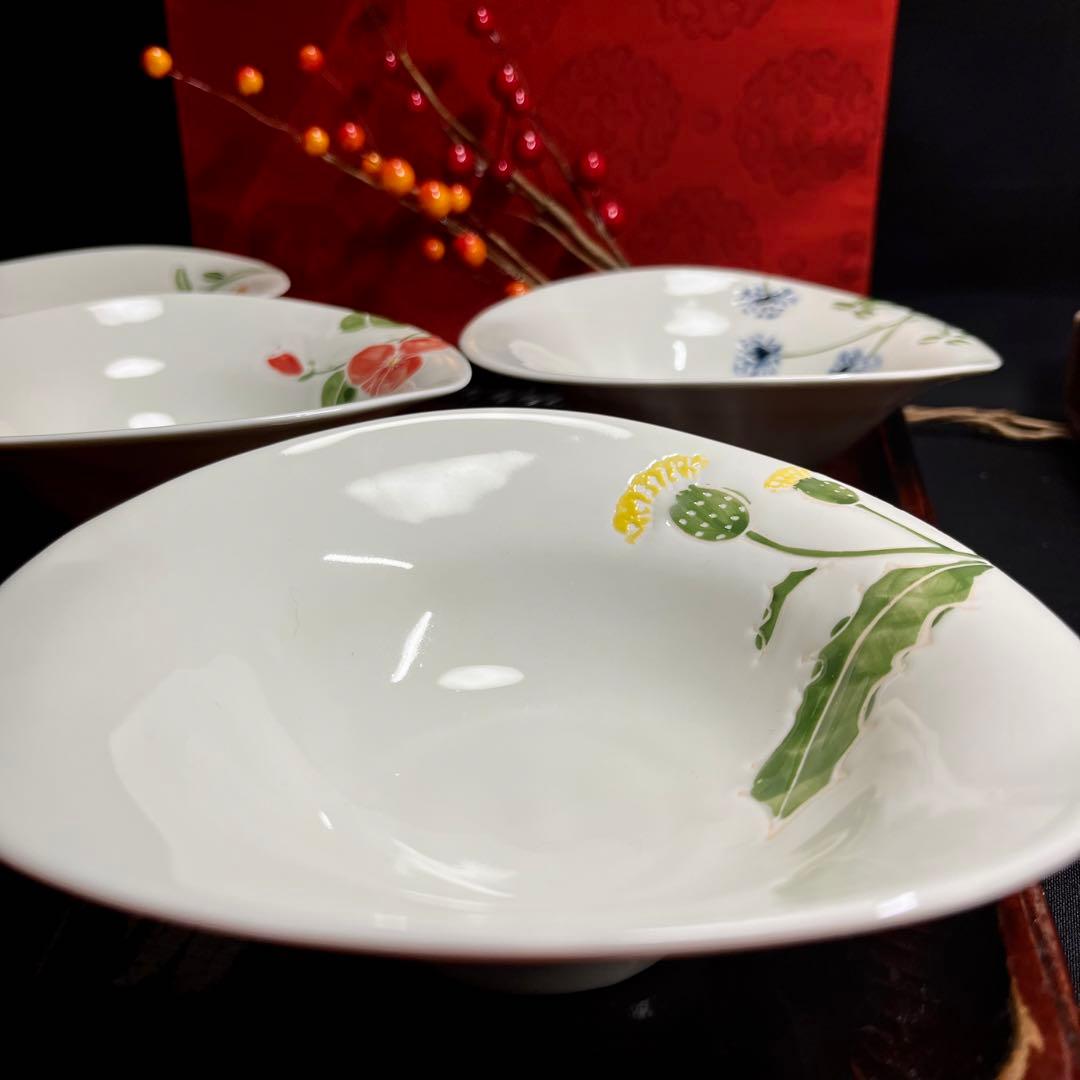 【新春にも】 波佐見焼 勲山窯 野の花 なぶり 銘々鉢 セット 向付