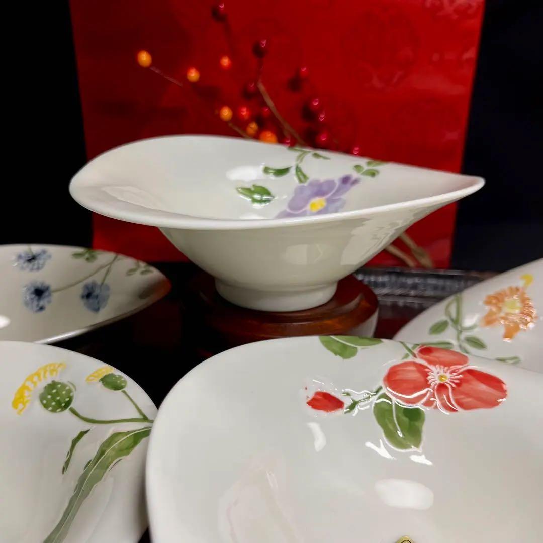 【新春にも】 波佐見焼 勲山窯 野の花 なぶり 銘々鉢 セット 向付