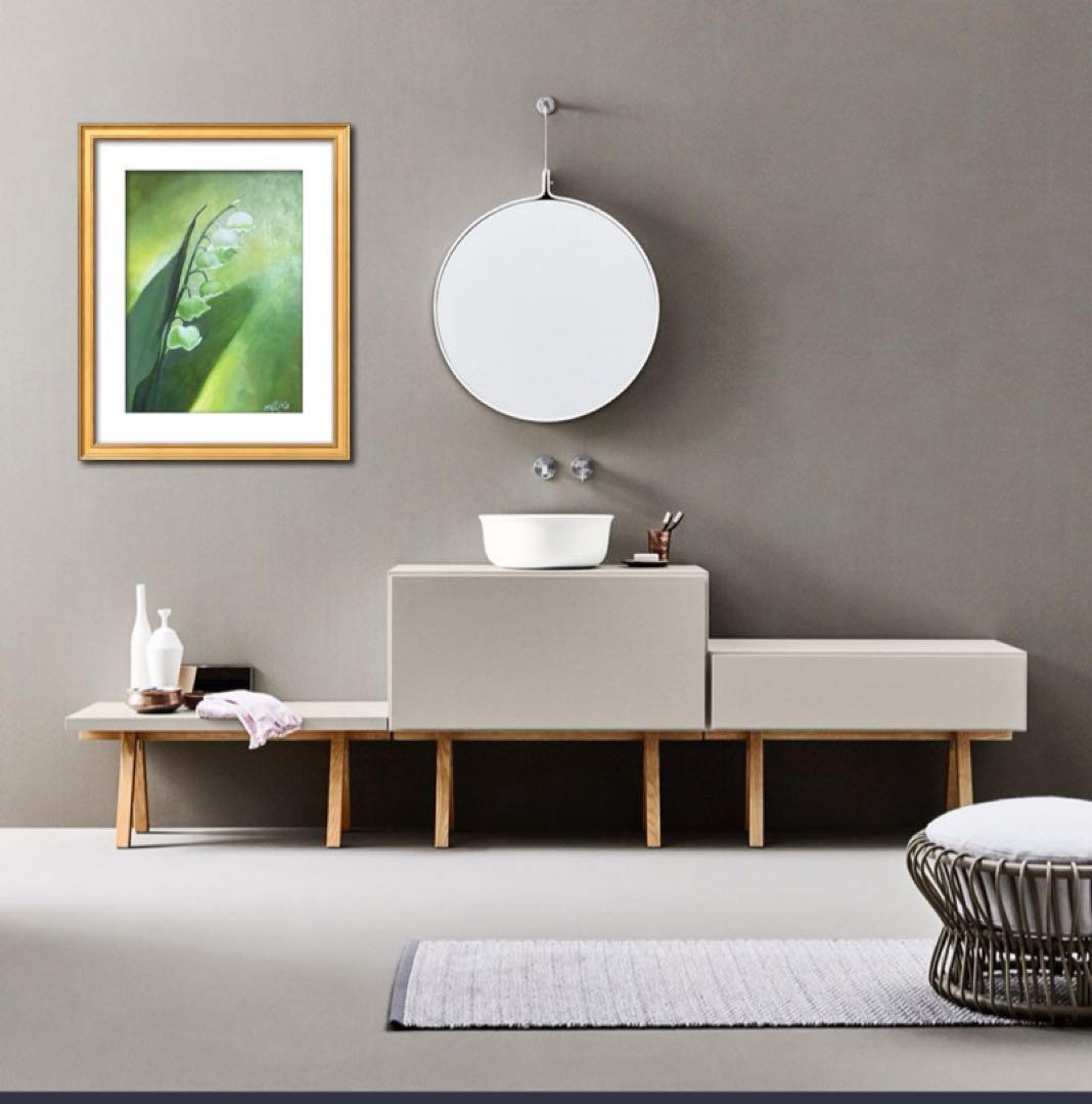 油彩画　「　すずらん　」　原画　F4号