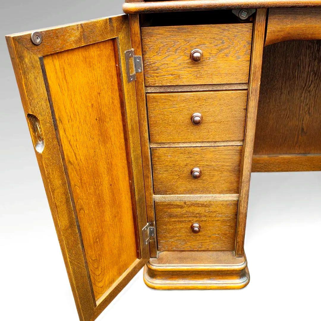 松永工房 IDC大塚家具 ヴィンテージ 両袖 三面鏡 ドレッサー ナラ材