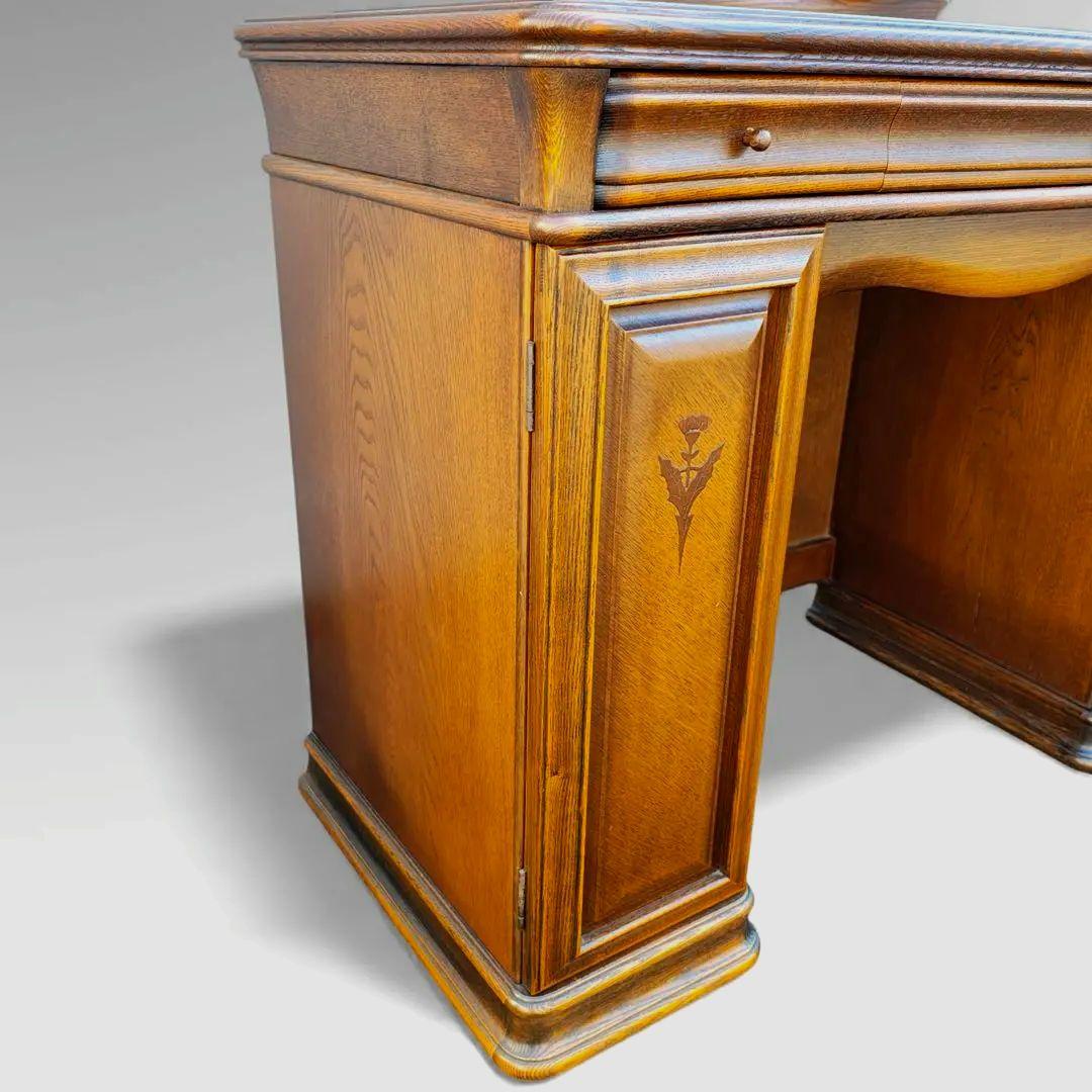 松永工房 IDC大塚家具 ヴィンテージ 両袖 三面鏡 ドレッサー ナラ材