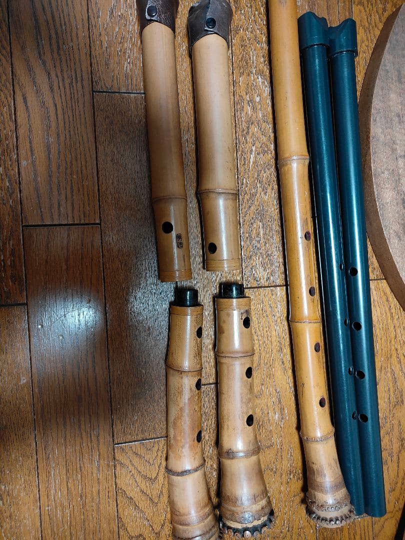 和 尺八 竹製 銘有 楽器 縦笛 木製台座 オブジェ 虚無僧